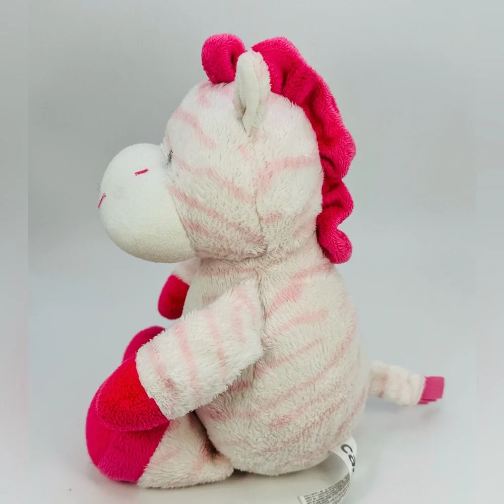 Carters Pink Zebra Plush Baby Stuffed Animal 10” Lovey Nursery Toy 2013